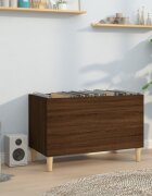 vidaXL Шкаф за винилови плочи кафяв дъб 745x38x48 см инженерно дърво