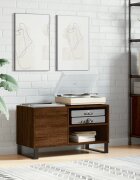 vidaXL Шкаф за винилови плочи кафяв дъб 85x38x48 см инженерно дърво