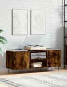 vidaXL Шкаф за винилови плочи опушен дъб 121x38x48 см инженерно дърво