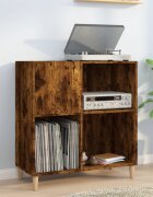 vidaXL Шкаф за винилови плочи опушен дъб 845x38x89 см инженерно дърво