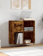 vidaXL Шкаф за винилови плочи опушен дъб 845x38x89 см инженерно дърво