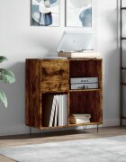 vidaXL Шкаф за винилови плочи опушен дъб 845x38x89 см инженерно дърво