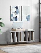 vidaXL Шкаф за винилови плочи сив сонома 100x38x48 см инженерно дърво