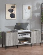 vidaXL Шкаф за винилови плочи сив сонома 121x38x48 см инженерно дърво