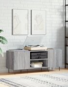 vidaXL Шкаф за винилови плочи сив сонома 121x38x48 см инженерно дърво