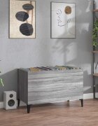 vidaXL Шкаф за винилови плочи сив сонома 745x38x48 см инженерно дърво