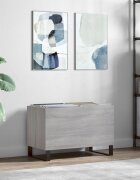 vidaXL Шкаф за винилови плочи сив сонома 745x38x48 см инженерно дърво