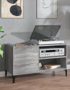 vidaXL Шкаф за винилови плочи сив сонома 845x38x48 см инженерно дърво