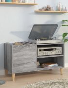 vidaXL Шкаф за винилови плочи сив сонома 845x38x48 см инженерно дърво