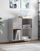 vidaXL Шкаф за винилови плочи сив сонома 845x38x89 см инженерно дърво