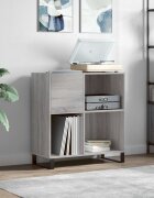 vidaXL Шкаф за винилови плочи сив сонома 845x38x89 см инженерно дърво