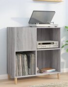 vidaXL Шкаф за винилови плочи сив сонома 845x38x89 см инженерно дърво