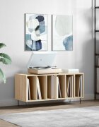 vidaXL Шкаф за винилови плочи сонома дъб 100x38x48 см инженерно дърво