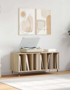 vidaXL Шкаф за винилови плочи сонома дъб 100x38x48 см инженерно дърво