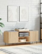 vidaXL Шкаф за винилови плочи сонома дъб 121x38x48 см инженерно дърво