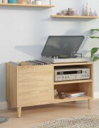 vidaXL Шкаф за винилови плочи сонома дъб 845x38x48 см инженерно дърво