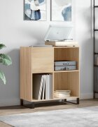 vidaXL Шкаф за винилови плочи сонома дъб 845x38x89 см инженерно дърво