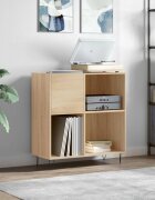vidaXL Шкаф за винилови плочи сонома дъб 845x38x89 см инженерно дърво