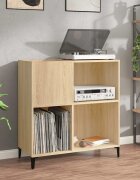 vidaXL Шкаф за винилови плочи сонома дъб 845x38x89 см инженерно дърво