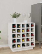 vidaXL Шкаф за вино бял 555x34x61 см борово дърво масив