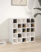 vidaXL Шкаф за вино бял 56x25x56 см масивна дървесина бор