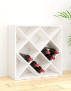 vidaXL Шкаф за вино бял 62x25x62 см борово дърво масив