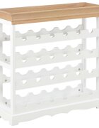 vidaXL Шкаф за вино бял 70x225x705 см МДФ