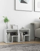 vidaXL Шкафче за спалня бял гланц 2 бр 40x30x40 см инженерно дърво