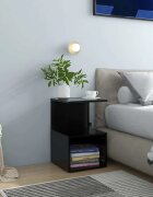vidaXL Шкафче за спалня черно 35x35x55 см инженерно дърво