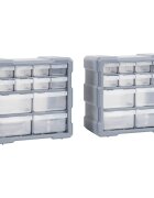 vidaXL Шкафове органайзери с 12 чекмеджета 2 бр 265x16x26 см