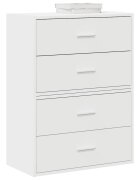 vidaXL Шкафове с 4 чекмеджета 2 бр бели 60x31x40 см инженерно дърво