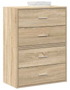 vidaXL Шкафове с 4чекмеджета 2бр дъб сонома 60x31x40см инженерно дърво