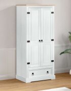 vidaXL Шкафове с чекмедже Бяло 76 x 50 x 170 см Солидно борово дърво