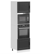 vidaXL Шкафове за фурна 2 бр Porto черен инженерно дърво