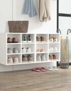 vidaXL Шкафове за обувки 2 бр бели 525x30x50 см