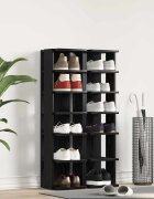 vidaXL Шкафове за обувки 2 бр. черен дъб 25x27x102 см инженерно дърво