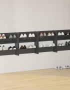 vidaXL Шкафове за обувки 4 бр сив гланц 60x18x60 см инженерно дърво