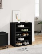 vidaXL Шкафове за обувки 60 x 35 x 70 cm Черно 6 отделения за обувки