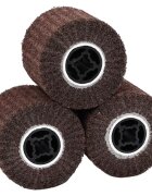 vidaXL Шлифовъчни ролки 3 бр. Кафяво 12 x 12 x 10 см Синтетични влакна