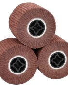 vidaXL Шлифовъчни ролки 3 бр. Кафяво 12 x 12 x 10 см Синтетични влакна