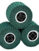 vidaXL Шлифовъчни ролки 3 бр. Зелен 12 x 12 x 10 см Синтетични влакна
