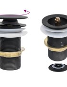 vidaXL Сифон клик-клак без преливник черен 64x64x91 см