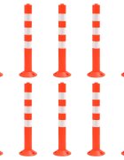 vidaXL Сигнални колчета за контрол на трафика 10 бр 75 см PE