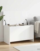 vidaXL Складов сандък Бяло 80 x 40 x 50 cm Инженерна дървесина
