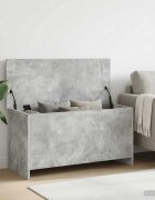 vidaXL Складов сандък със съхранение Бетонно сиво 100 x 40 x 50 cm