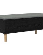 vidaXL Складова пейка с възглавница Черен дъб 102 x 42 x 46 см