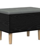 vidaXL Складова пейка с възглавница Черен дъб 62 x 42 x 46 см