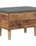 vidaXL Складова пейка с възглавница Дъбова дървесина 62 x 42 x 46 см