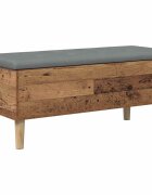vidaXL Складова пейка с възглавница Старо дърво 102 x 42 x 46 см