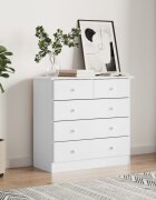 vidaXL Скрин ALTA бял 77x35x73 см бор масив